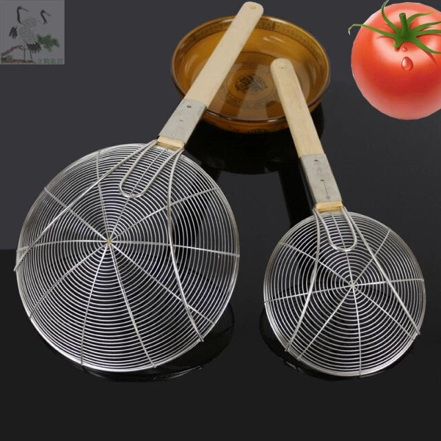 26cm Wooden Handle Big Mesh Soup Skimmer