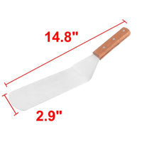 14.8" Wooden Handle Stainless Steel Scraper Chocolate Steak Spatula