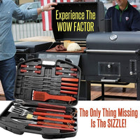 19 Pieces Grilling with Wooden Handles Set in Carry Case